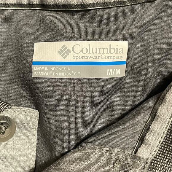 Columbia Polo Shirt Mens Medium Gray Omni Shade Omni Wick Short Sleeve 1637391 - Picture 5 of 9